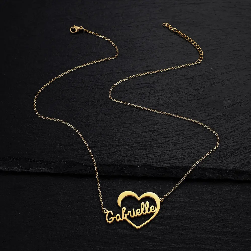 Trendy Titanium Steel Clavicle Chain with English Lettering Pendant