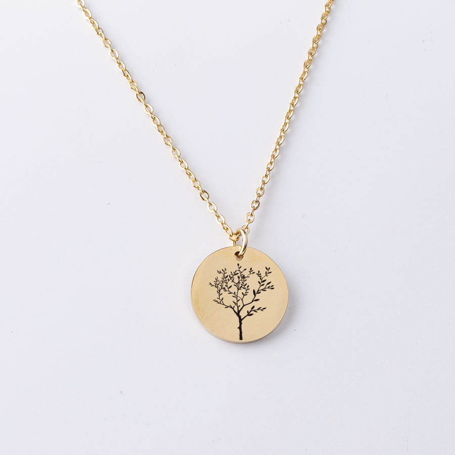 Personalized Simple Stainless Steel Pendant Necklace in Gold or Rose Gold