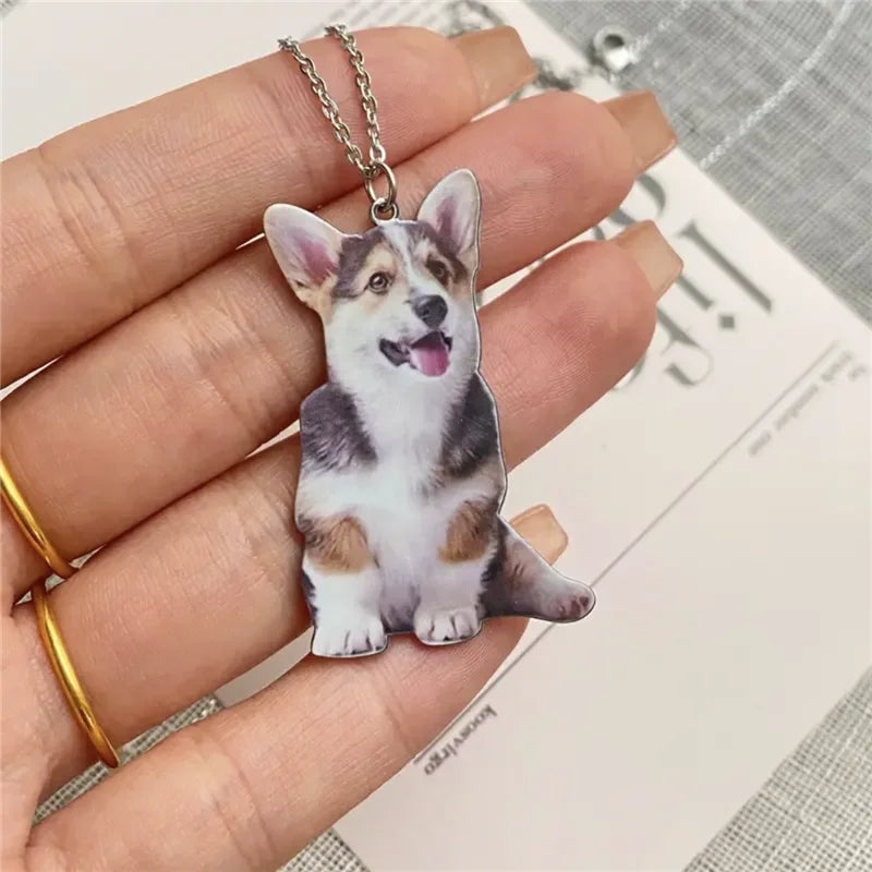 Custom Personalized Pendant with Your Pets Photo Necklace 304Stainless Steel Animal Dog and Cat Pendant Women Men  Gift