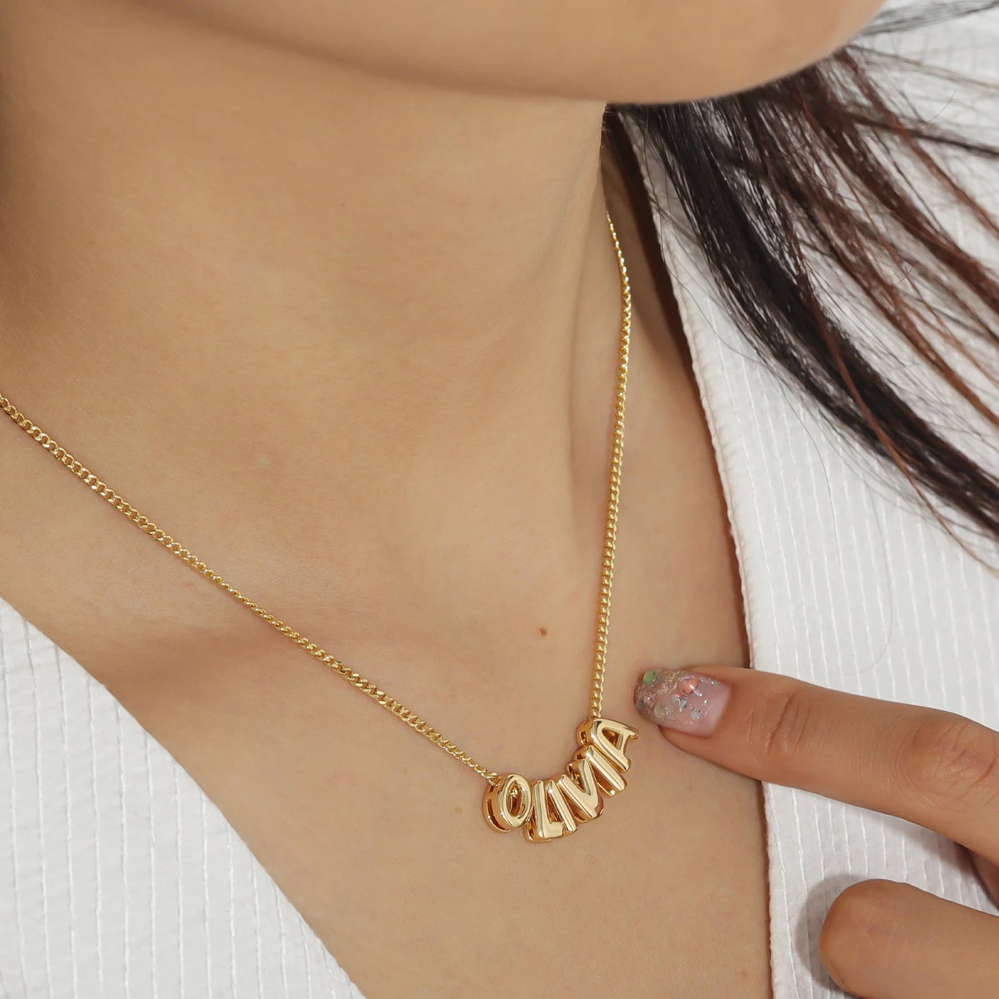 3D Bubble Letter Necklace For Woemen Personalized Custom Balloon Initial Jewelry Birthday Valentine's Day Gift For Her