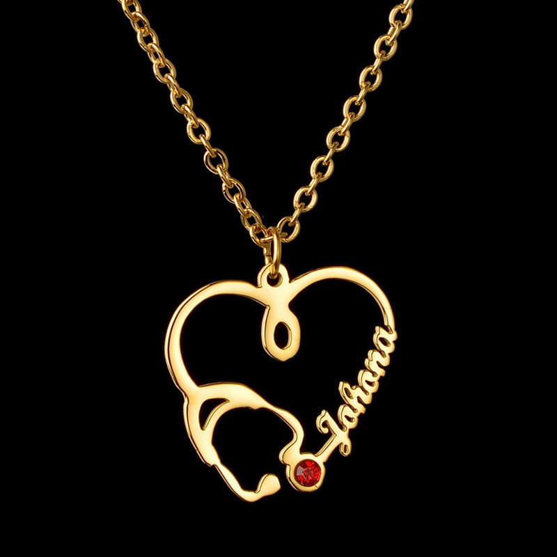 DIY personalisierte Namenskette aus Stahl mit Stethoskop für einzigartigen Schmuck
