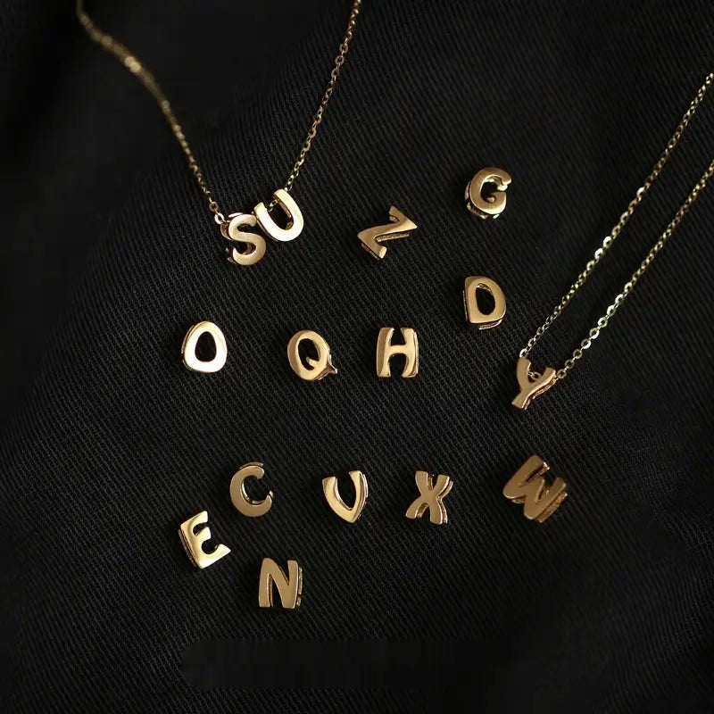 Wenlian Single English Letter Necklace in S925 Sterling Silver