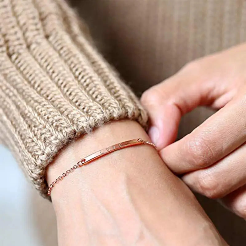 Personalisiertes Sterlingsilber-Armband mit Goldoptionen