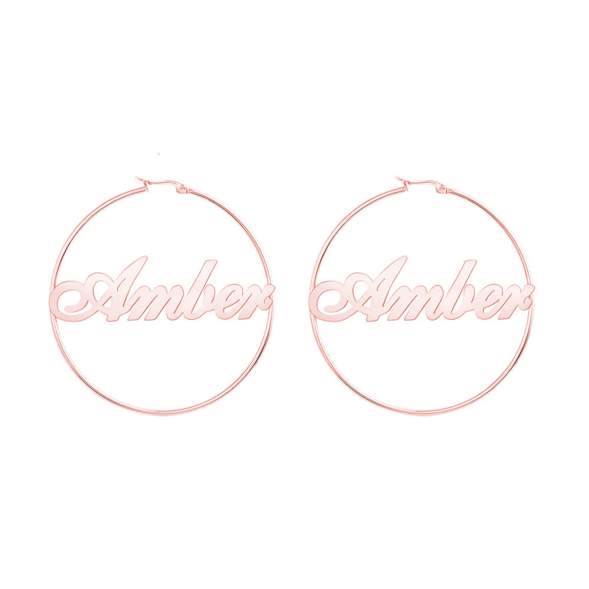 Exaggerated name earrings - Rose gold / 50mm - 7