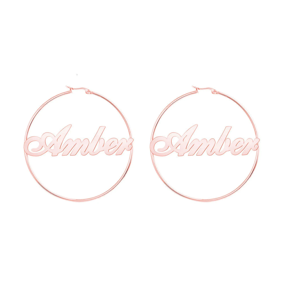 Exaggerated name earrings - Rose gold / 50mm - 7