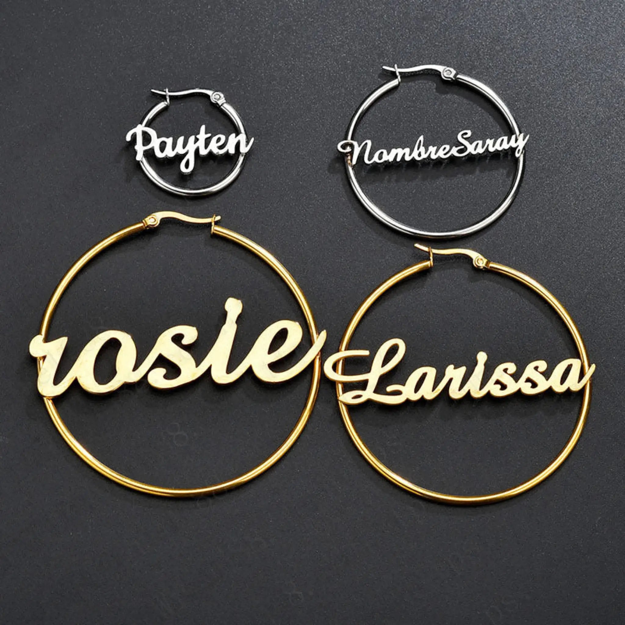 Exaggerated name earrings - 7