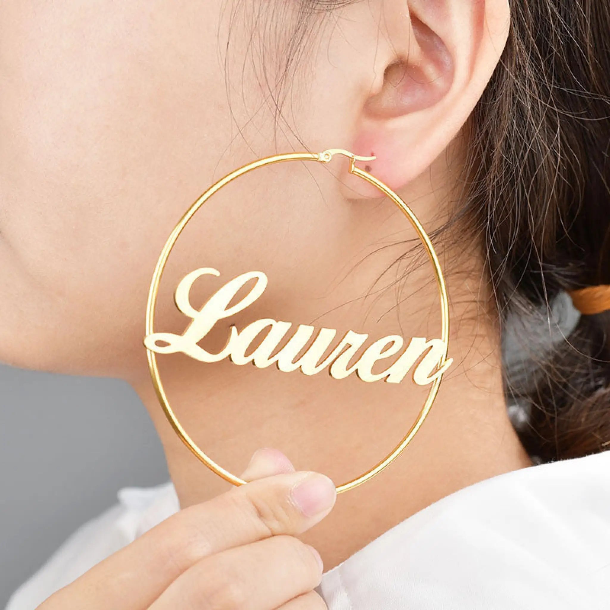 Exaggerated name earrings - 7