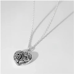Angel Wings Sterling Silver Photo Pendant Necklace - Silver - 7