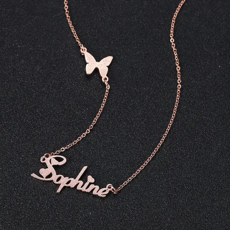 Stylish Stainless Steel Letter and Number Pendant Necklace for Women