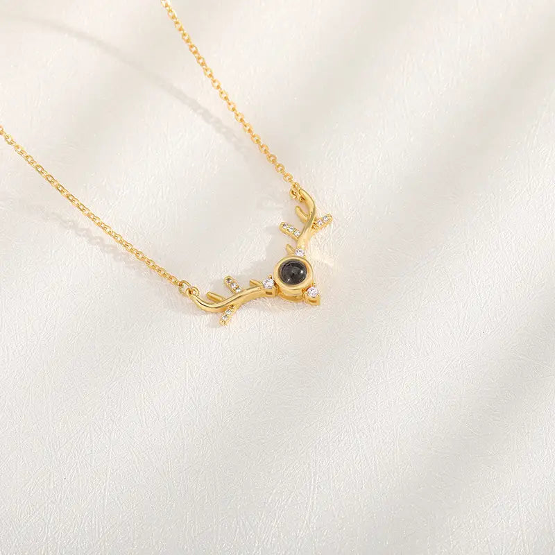 Personalisierte Fotoprojektor-Halskette für Haustiere in Kupferschmuck