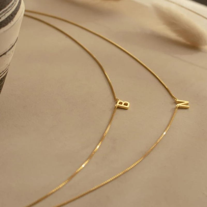 Gold Stainless Steel Name Pendant Necklace 45cm Jewelry
