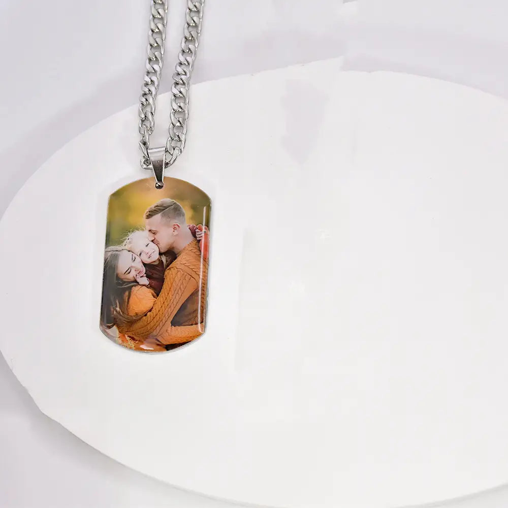 Military Brand Stainless Steel Necklace with Color Printing