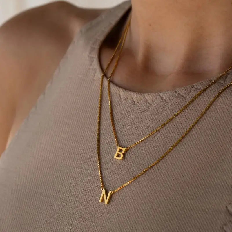 Gold Stainless Steel Name Pendant Necklace 45cm Jewelry