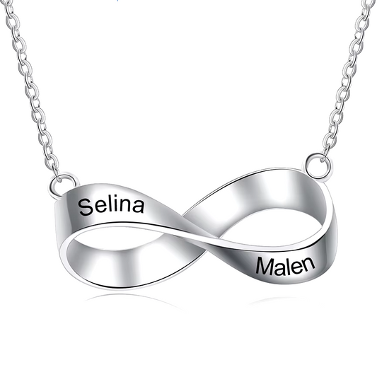 Customized Engraved Name Mobius Necklaces for Women Personalized Family Names Anniversary Gifts for Lover