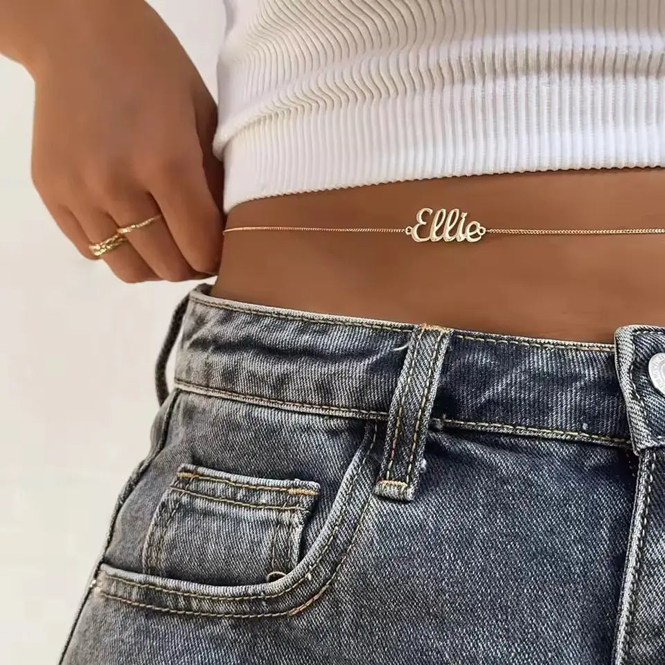 Personalized Stainless Steel Name Waist Chain for Unique Style