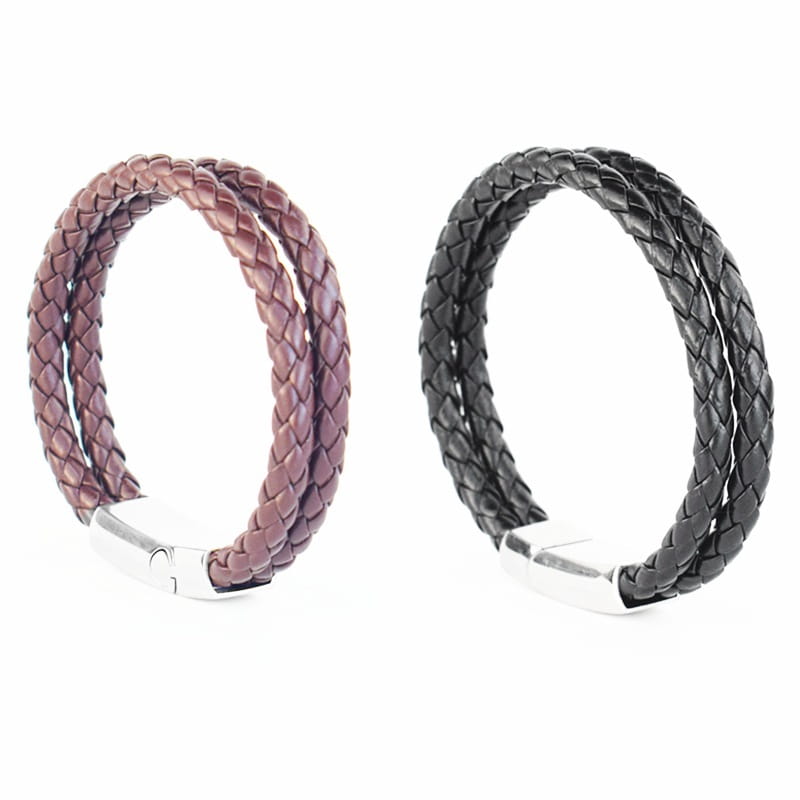 Personalized Brown Woven Leather Bracelet for Fashion Lovers