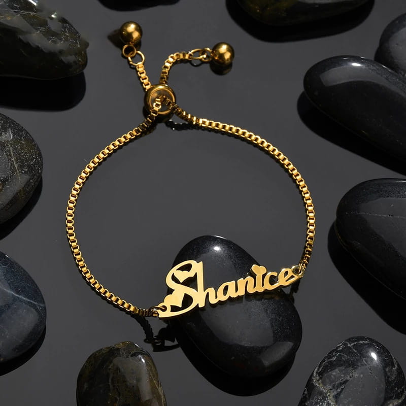 Fashionable Personalized Stainless Steel Bracelets in Gold and Rose Gold