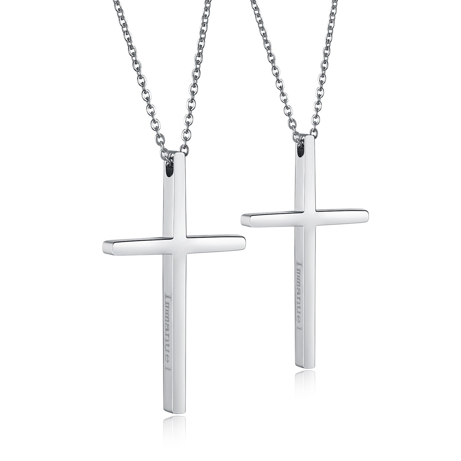 Simple Couple Necklace in Titanium Steel with Personalized Pendant