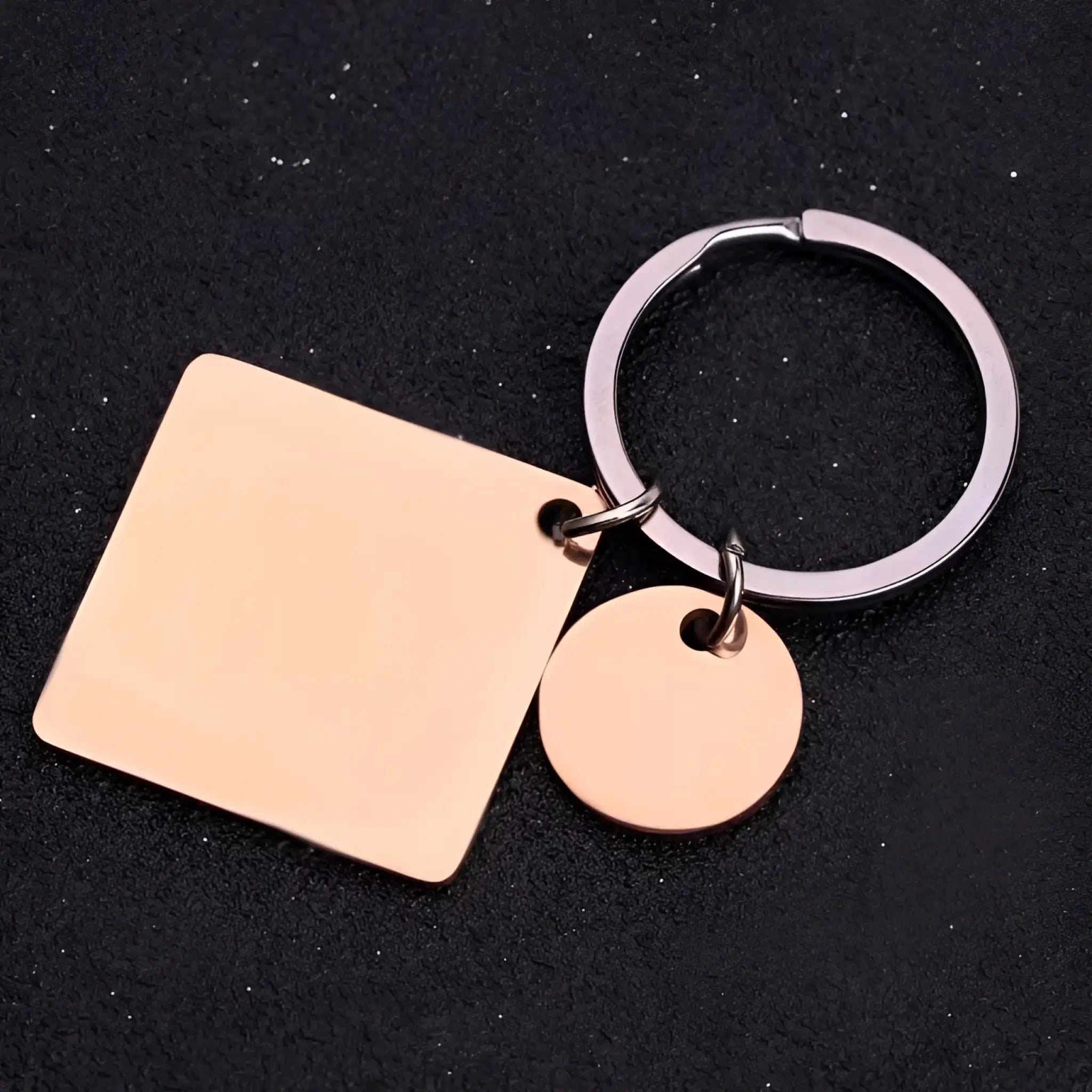 Calendar Keychain Custom Gift Engraved Date Name Stainless Steel Key Ring Anniversary Birthday Gift - Rose Gold - 7
