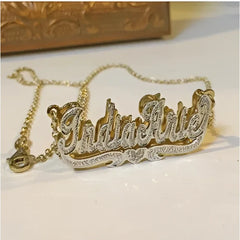Copper letter name necklace - Picture color - 7