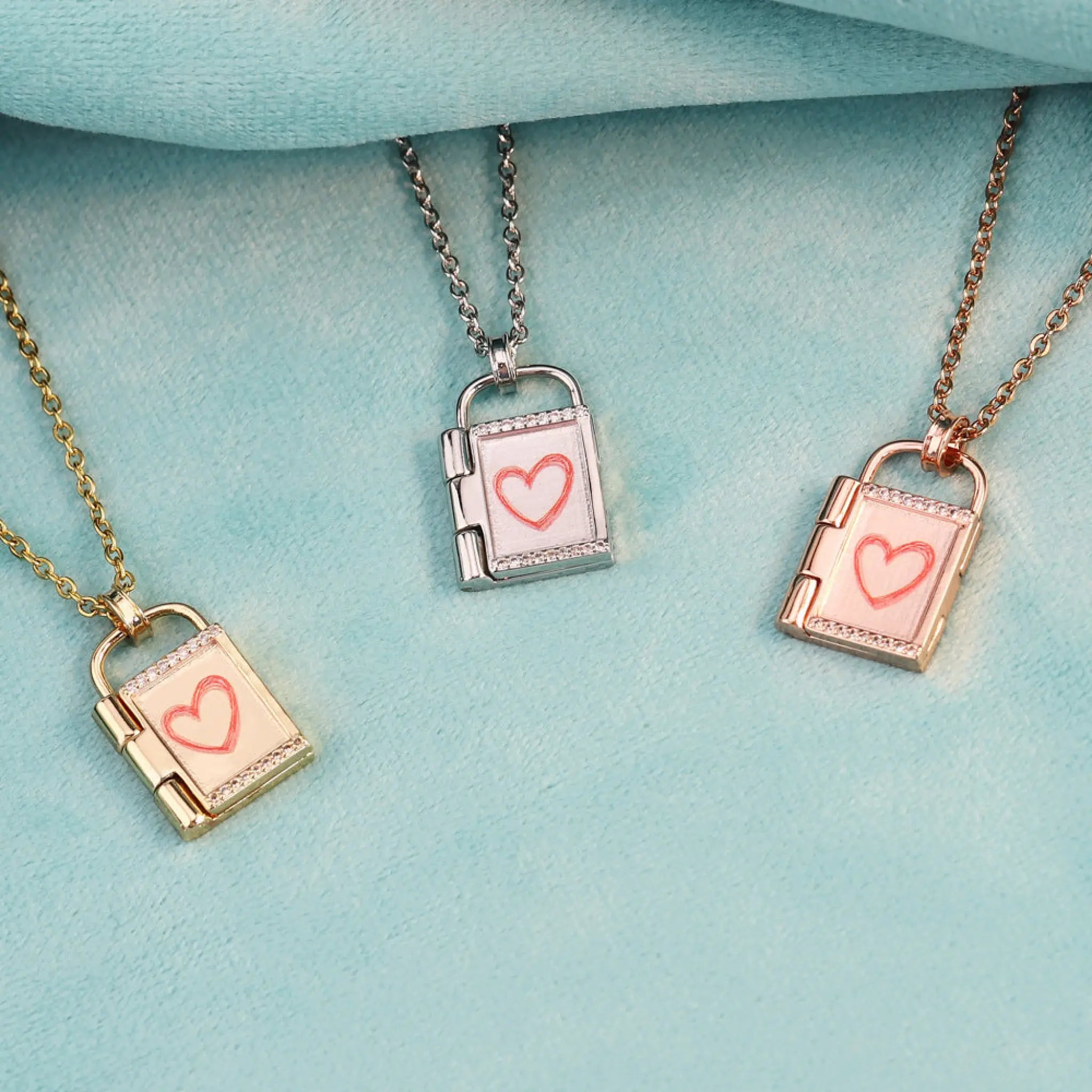 Creative Diy Lettering Color Printing Photo Frame Padlock Necklace - 7