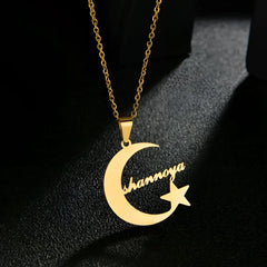 Creative Name Necklace Girl Personality Moon Star - 7