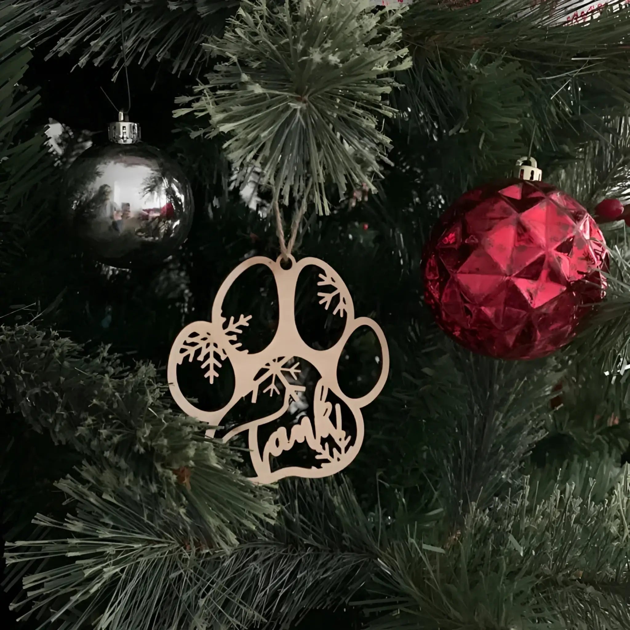 Creative Personalized Dog Name Pet Dog Paw Christmas Decorations