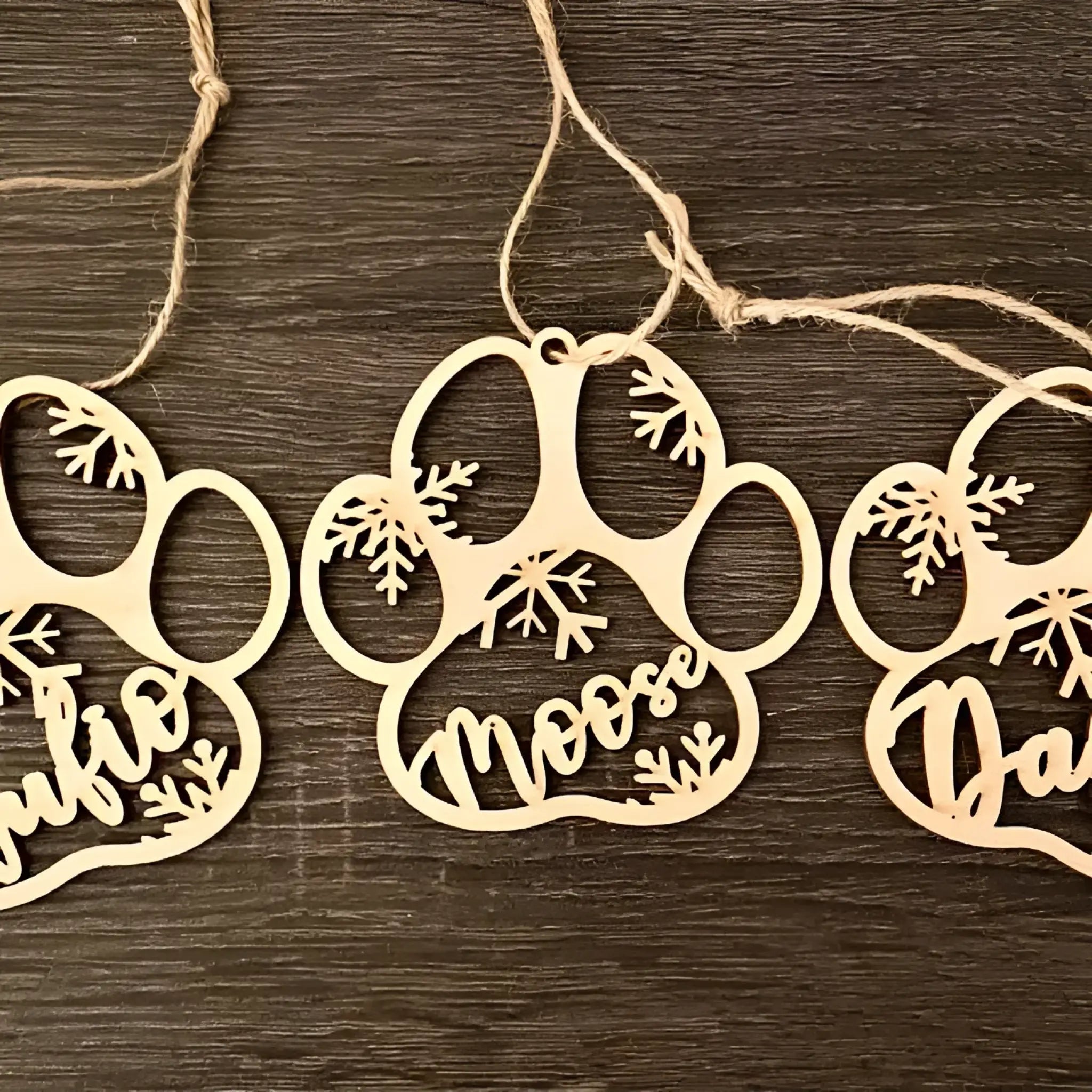 Creative Personalized Dog Name Pet Dog Paw Christmas Decorations