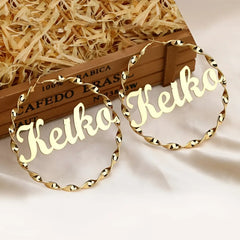 Cross-Border Hot Sale High-End Customized Name Letter Stainless Steel Ear Hoop Earrings European And American Fashion