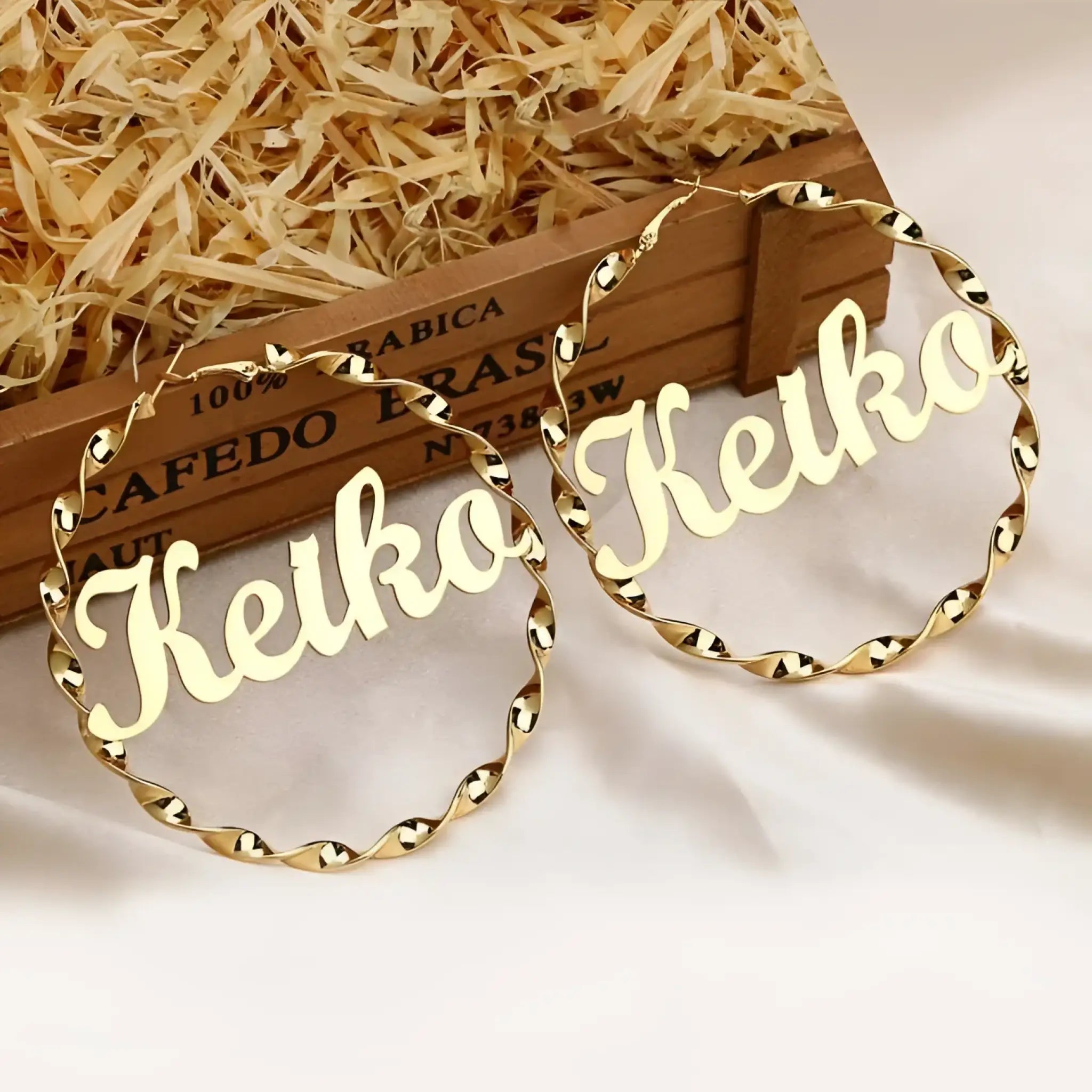 Cross-Border Hot Sale High-End Customized Name Letter Stainless Steel Ear Hoop Earrings European And American Fashion