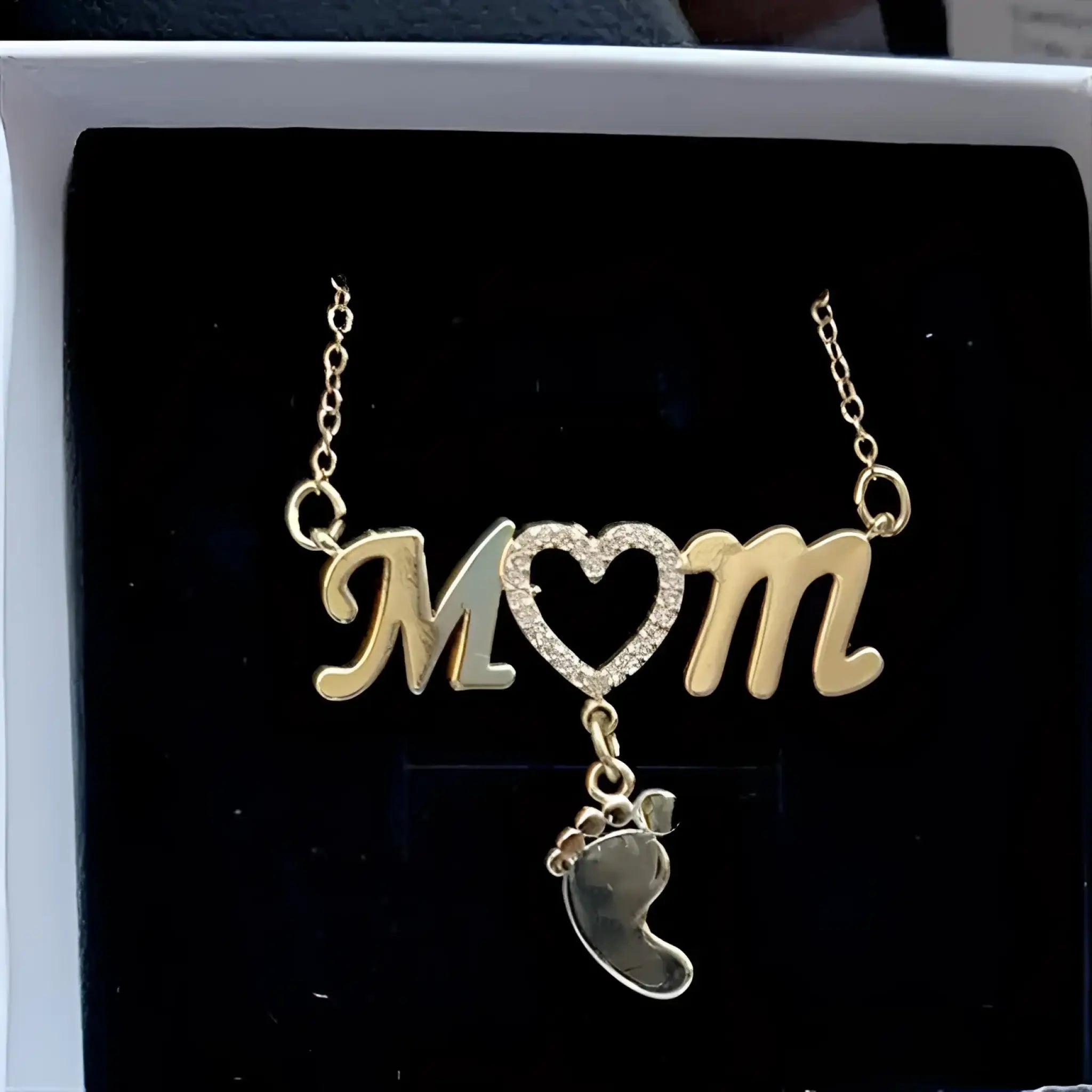 Cross Border New Personalized English Name Mother’S Day Family Stainless Steel Foot Plate And Diamond Necklace - 7