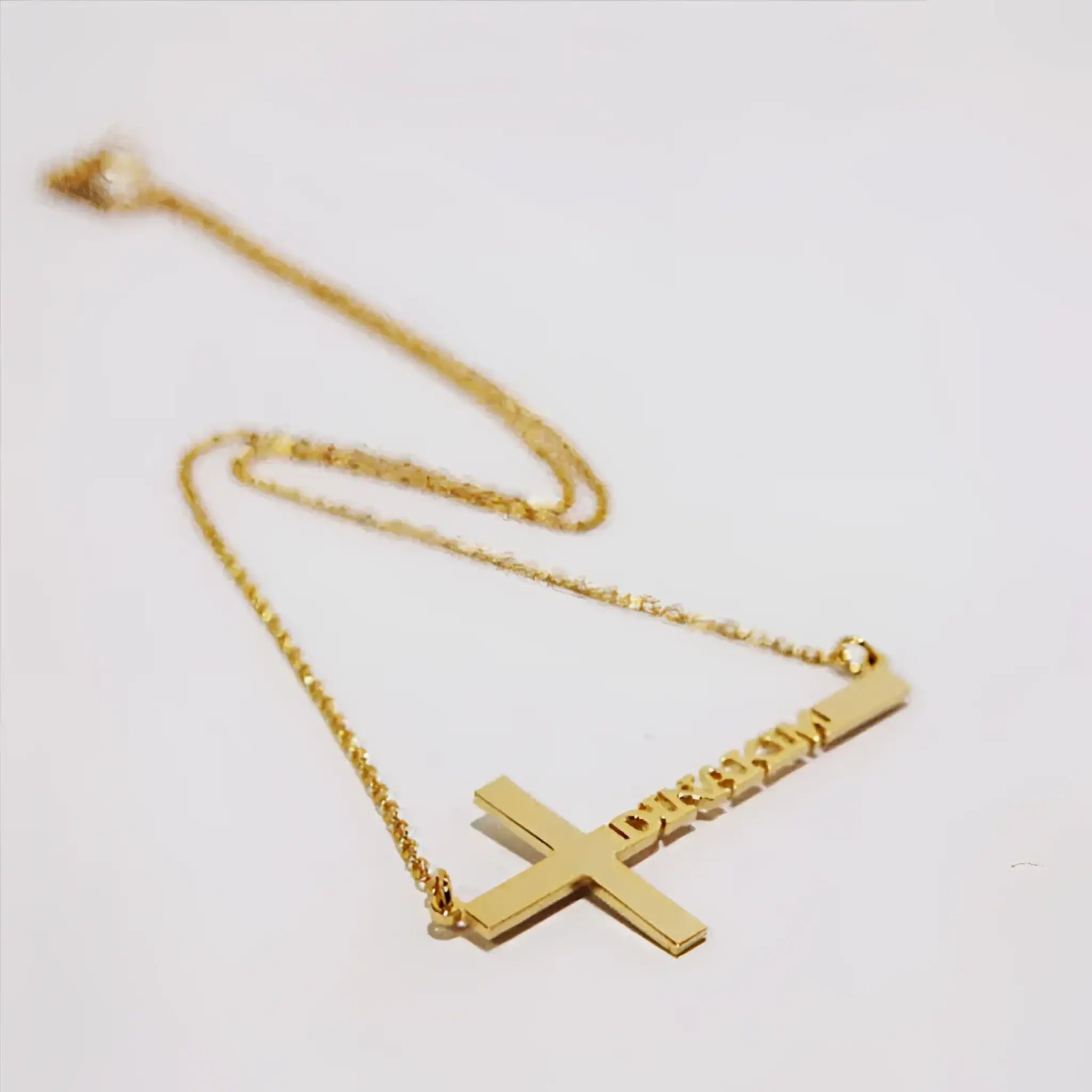 Cross Necklace Personalized Name Stainless Steel Clavicle Necklace - 7