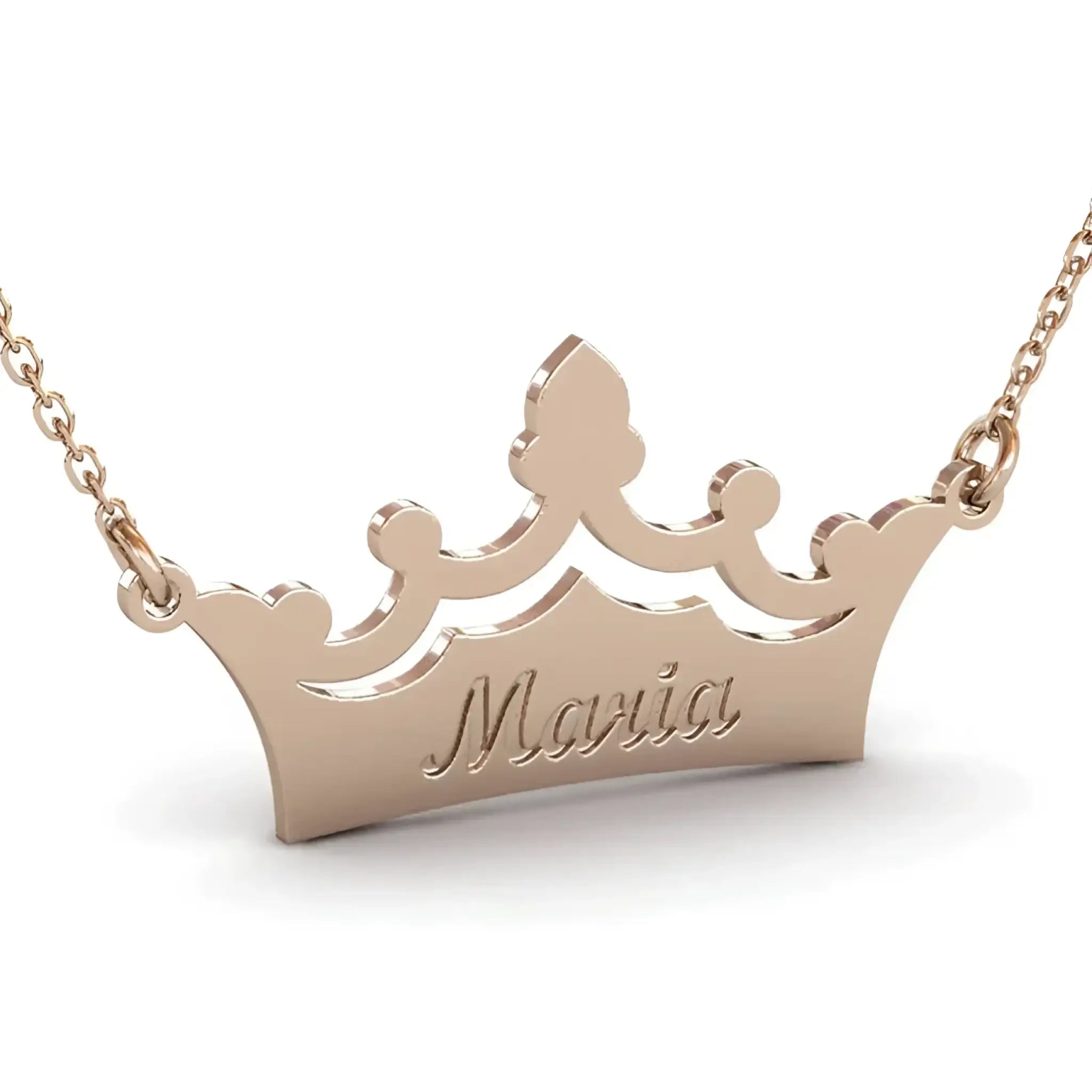 Crown Private Name Necklace - Rose Gold / 45cm
