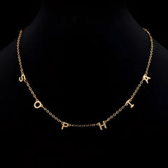 Custom Cute Multi Letter Name Necklace - Gold / 17inch - 7