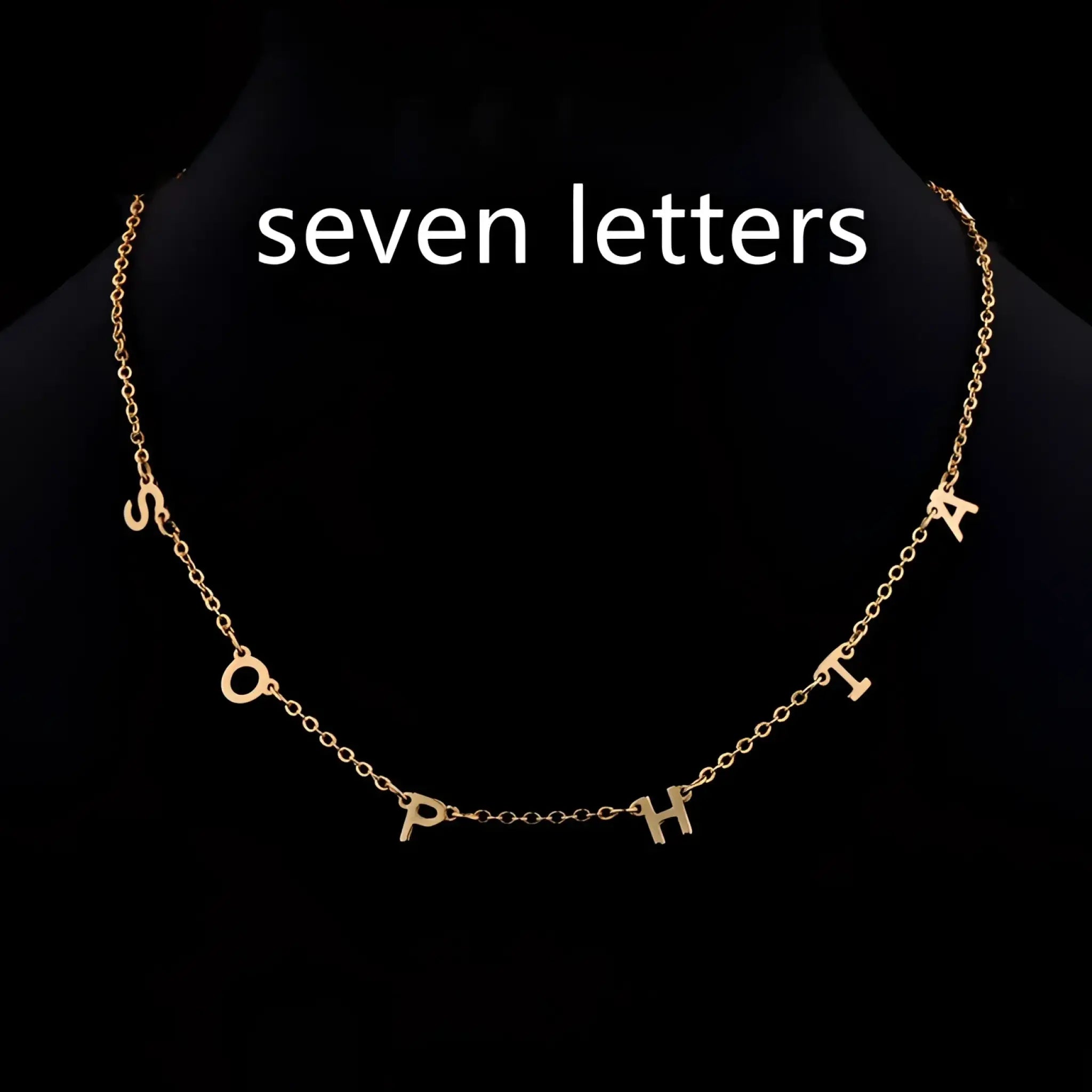 Custom Cute Multi Letter Name Necklace - Seven letters Gold / 17inch - 7