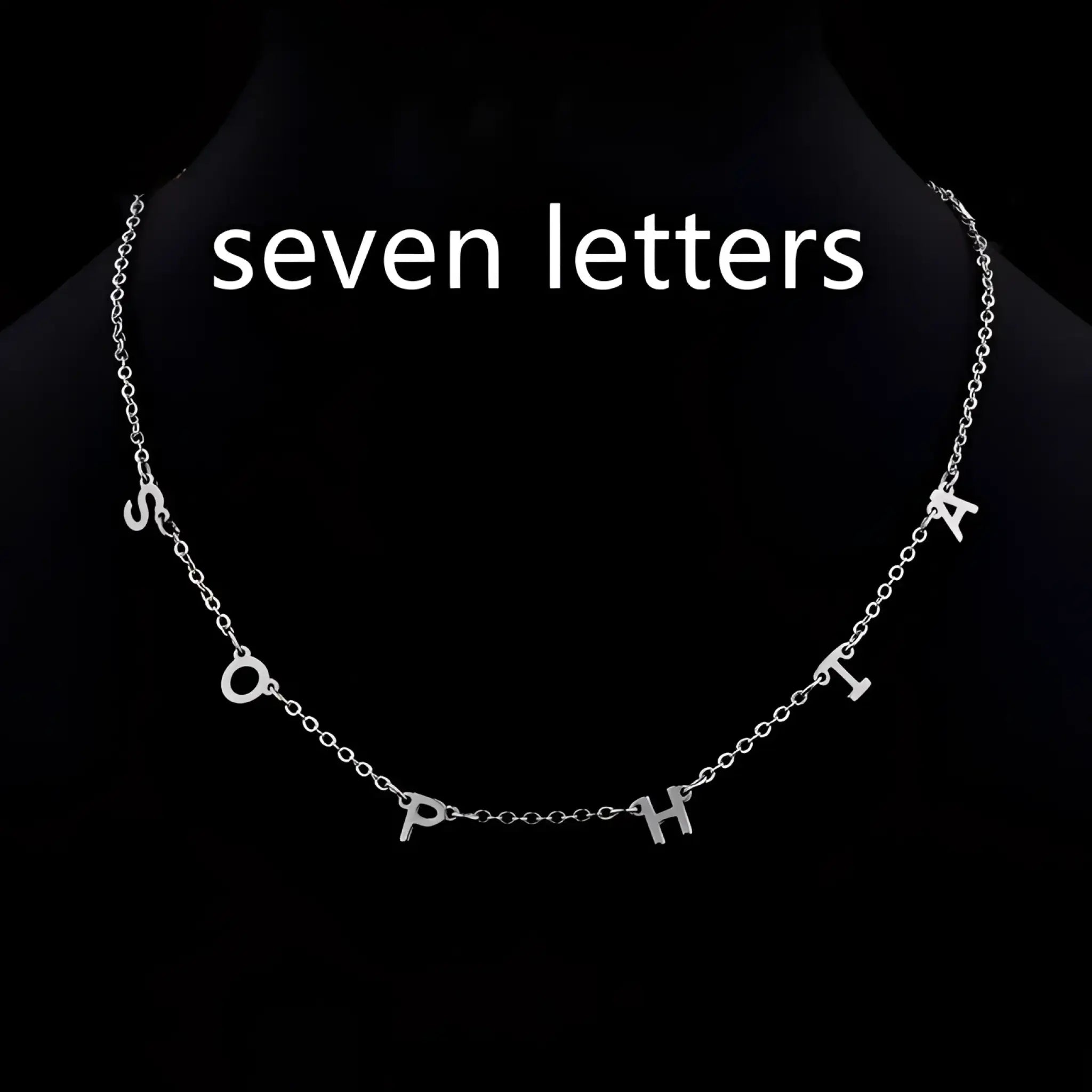 Custom Cute Multi Letter Name Necklace - Seven letters Silver / 17inch - 7