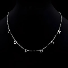 Custom Cute Multi Letter Name Necklace - Silver / 17inch - 7