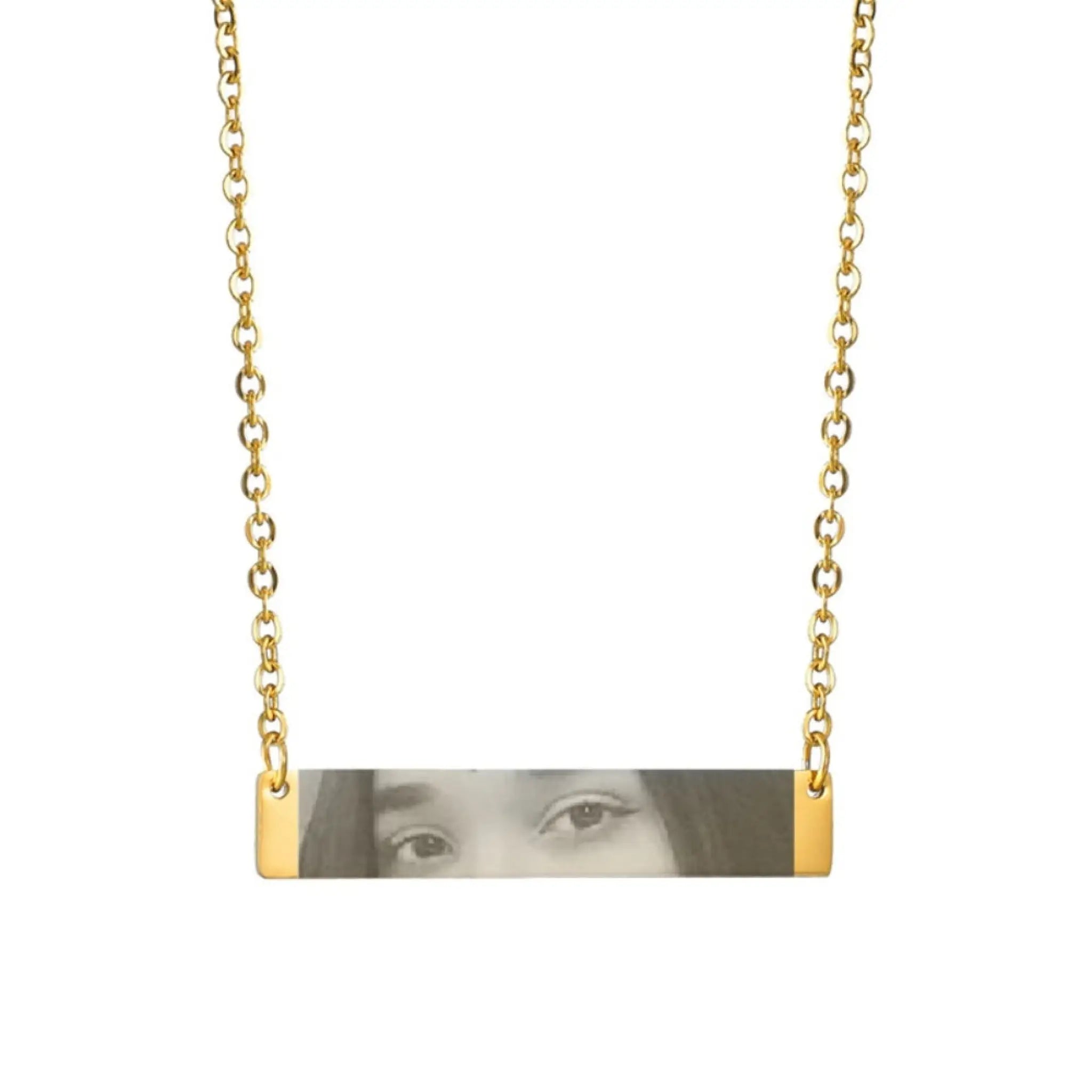 Custom Eyes Photo Necklace Stainless Stee Customized Engrave Eye Necklaces Personalized Picture Name Necklace For Women