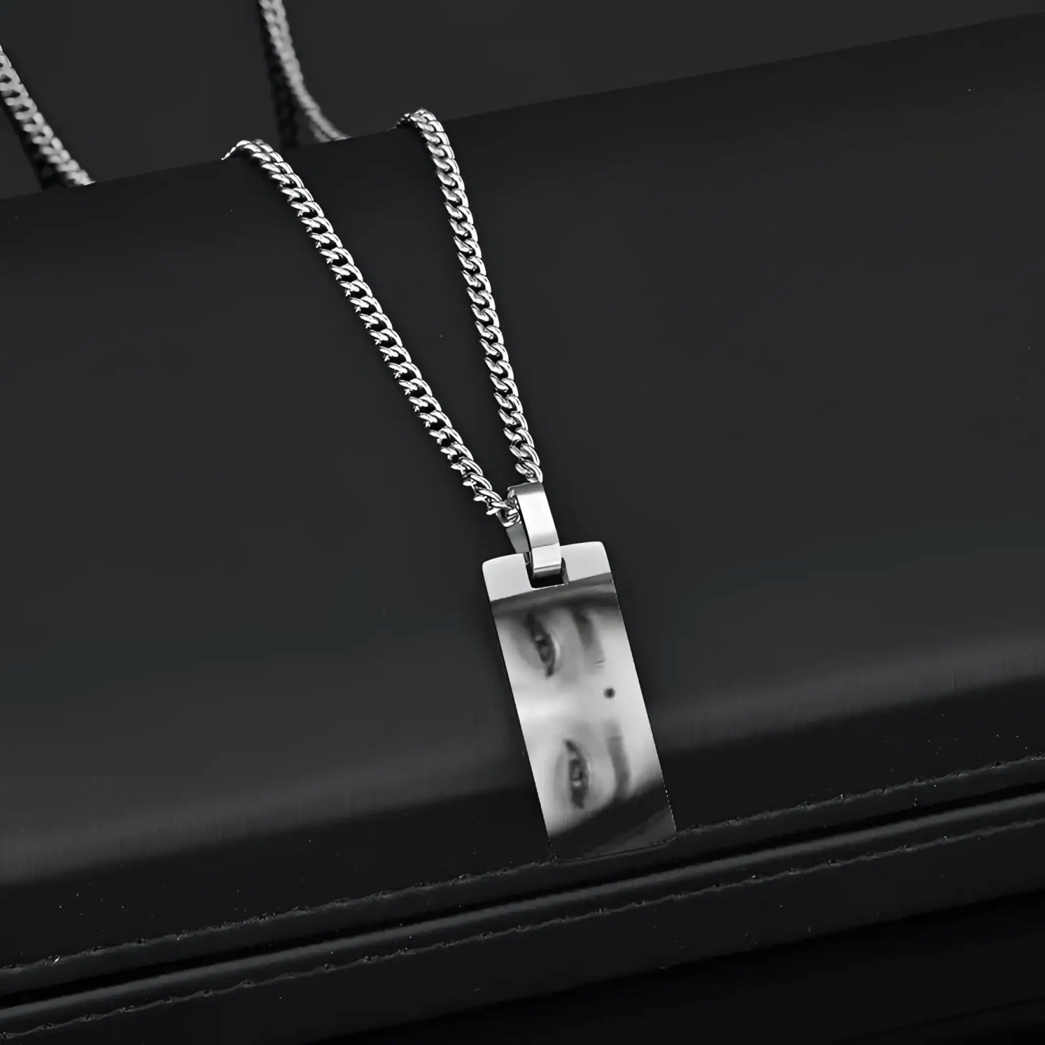 Custom Eyes Photo Necklace Stainless Stee Customized Engrave Eye Necklaces Personalized Picture Name Necklace For Women