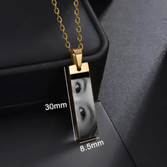 Custom Eyes Photo Necklace Stainless Stee Customized Engrave Eye Necklaces Personalized Picture Name Necklace For Women