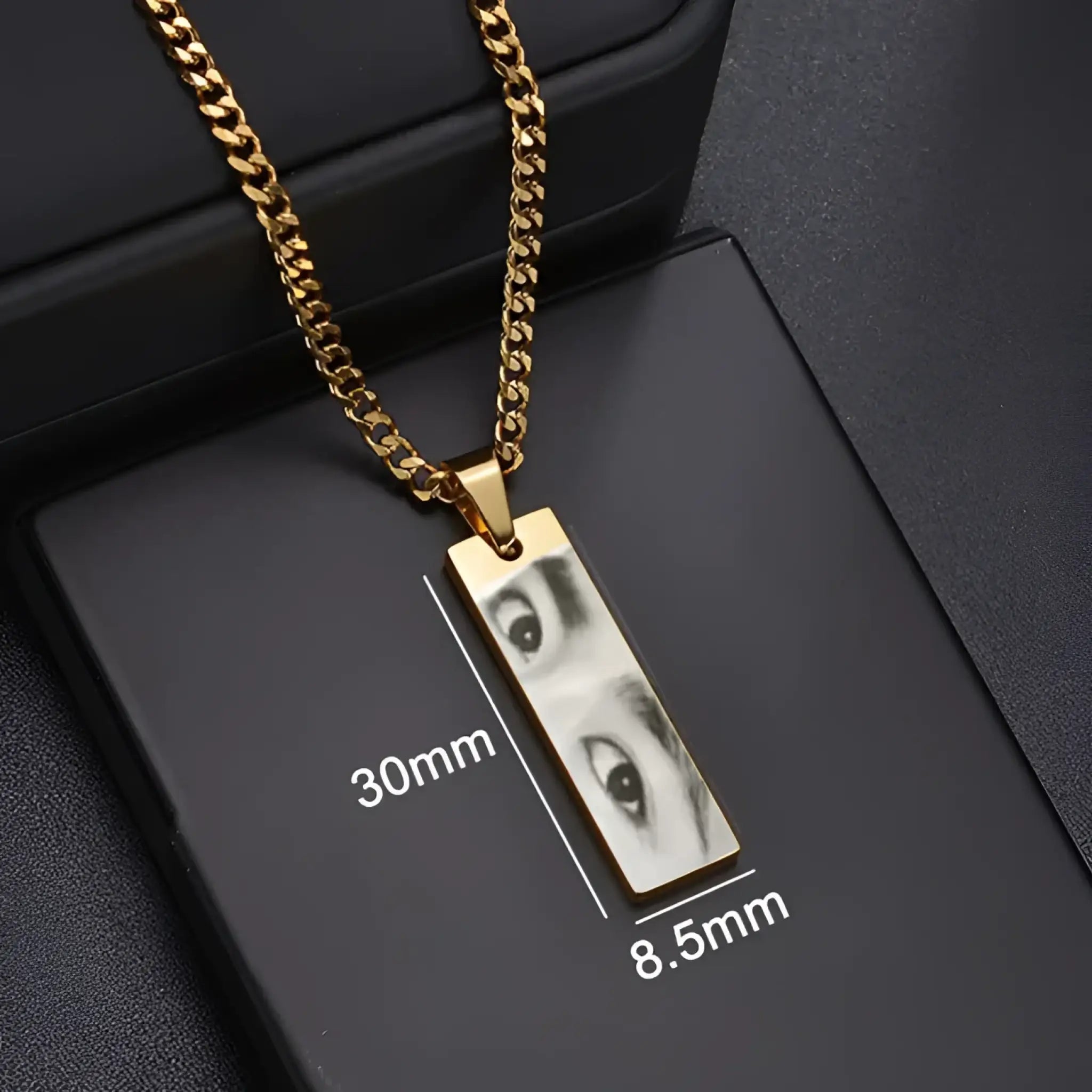 Custom Eyes Photo Necklace Stainless Stee Customized Engrave Eye Necklaces Personalized Picture Name Necklace For Women