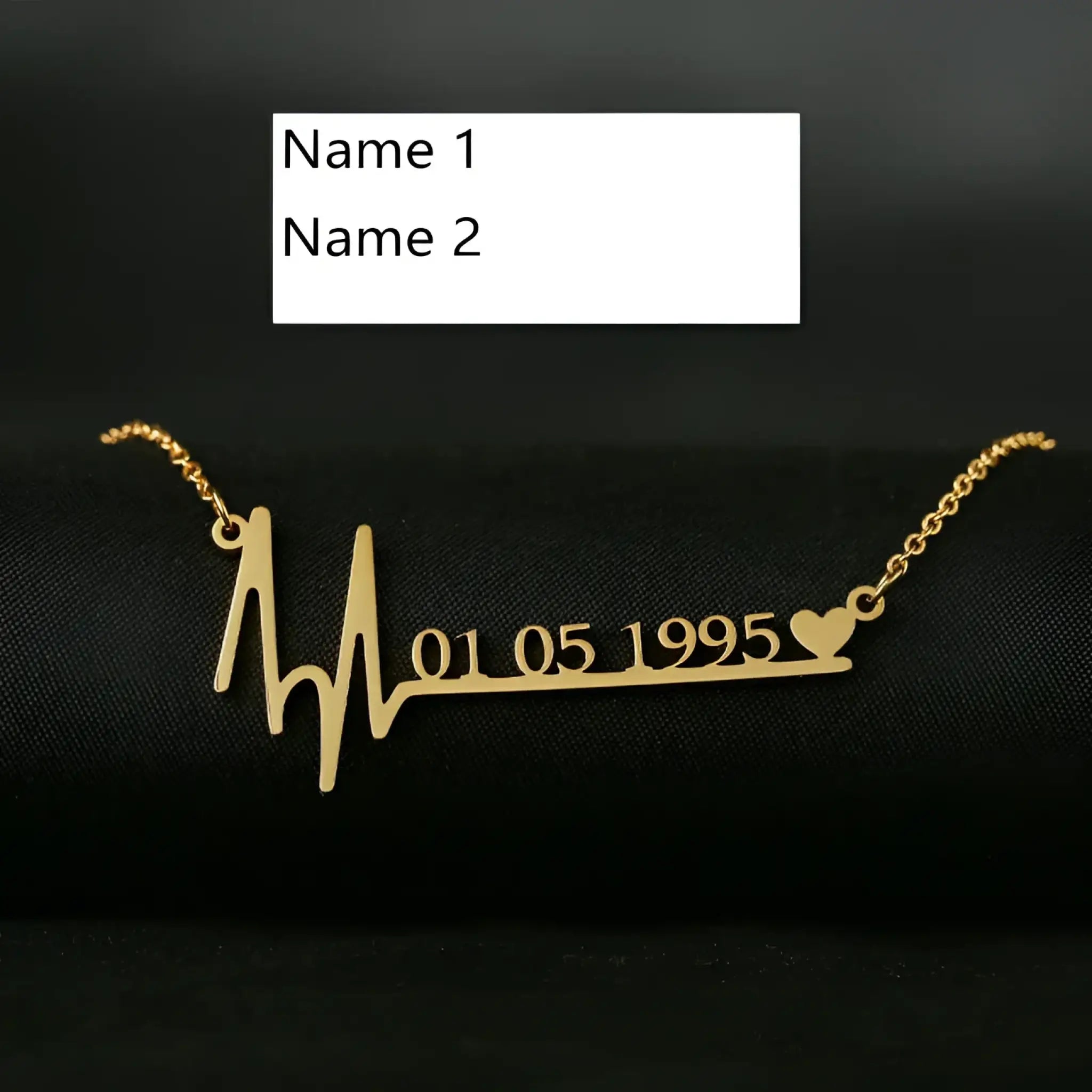 Custom heartbeat name necklace - 7