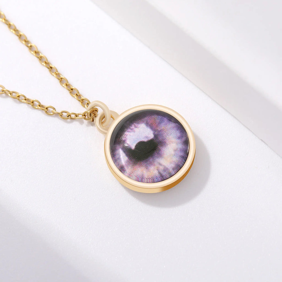 Custom Iris Necklace Add Eye Photo As A Unique Gift For Loved Ones - 18K genuine gold - 7