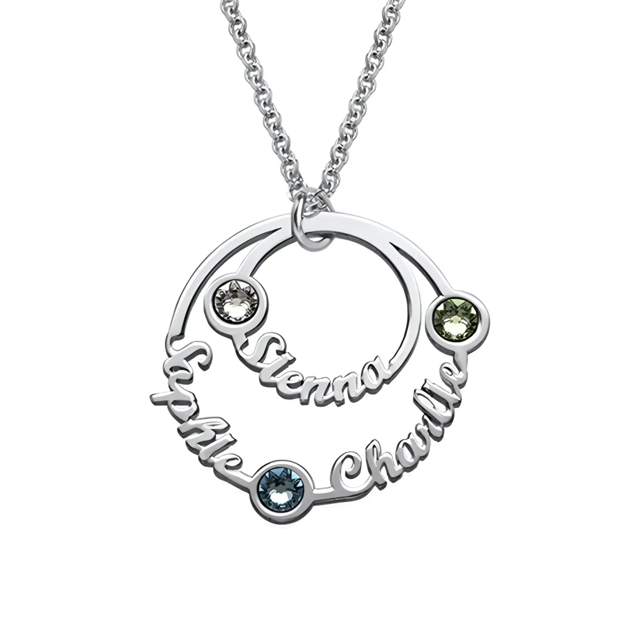 Custom name 925 silver necklace letter pendant - Silver - 7