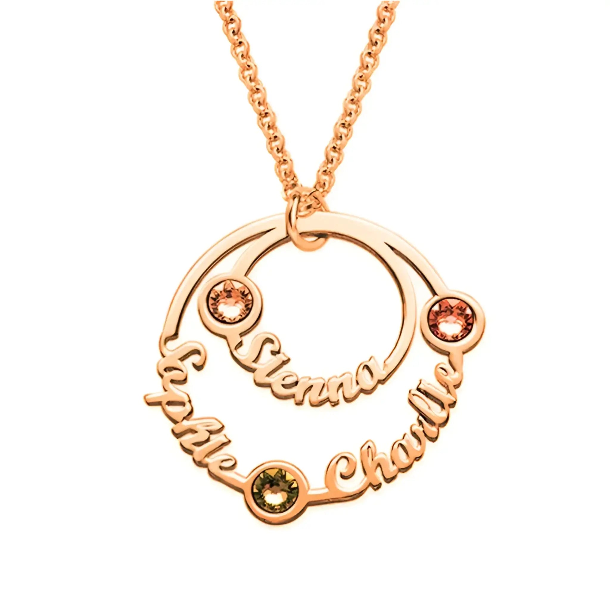 Custom name 925 silver necklace letter pendant - Rose gold - 7