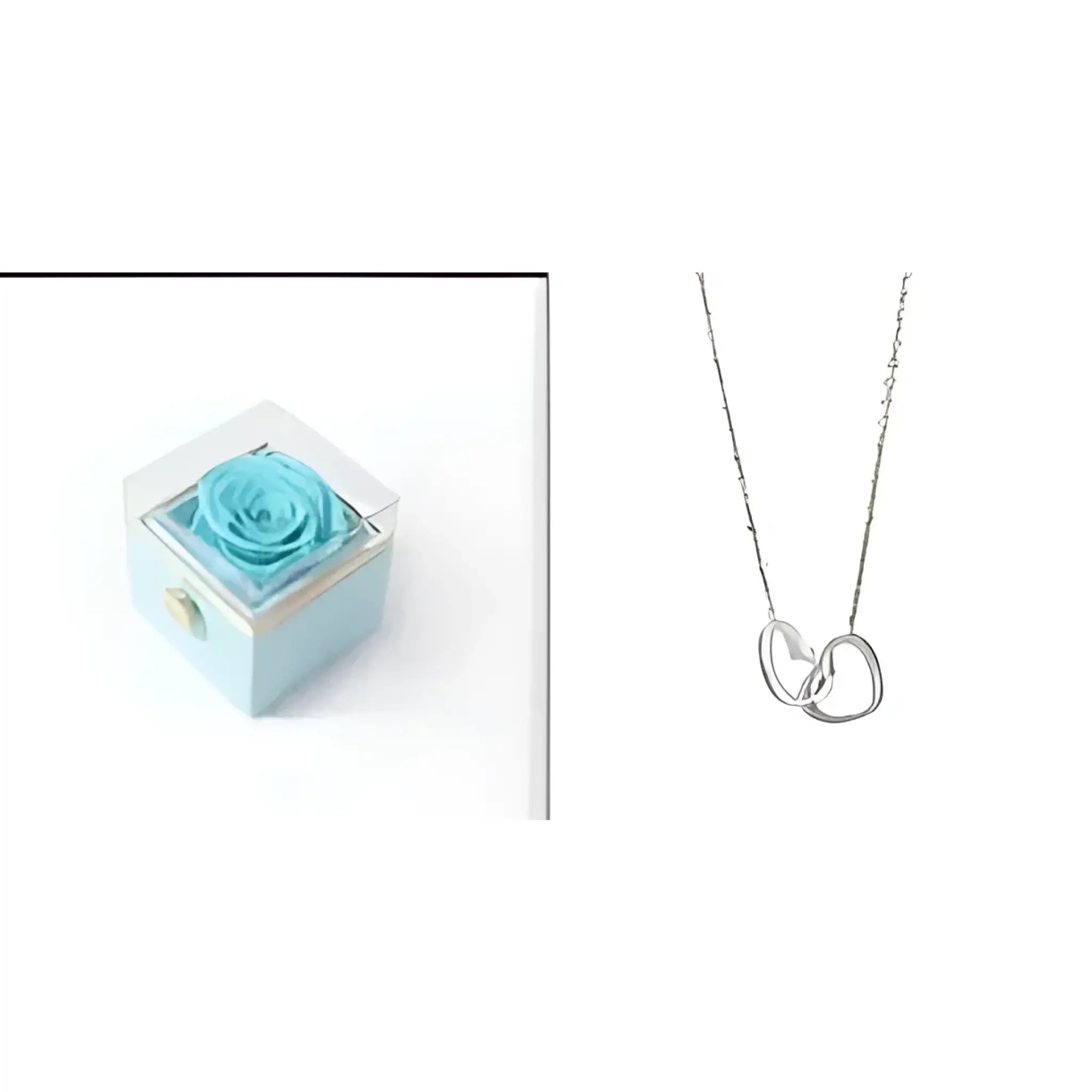 Custom Name Necklace Personalized Double Heart Forever Personalized Name Necklace With 2 Names For Women - Silver