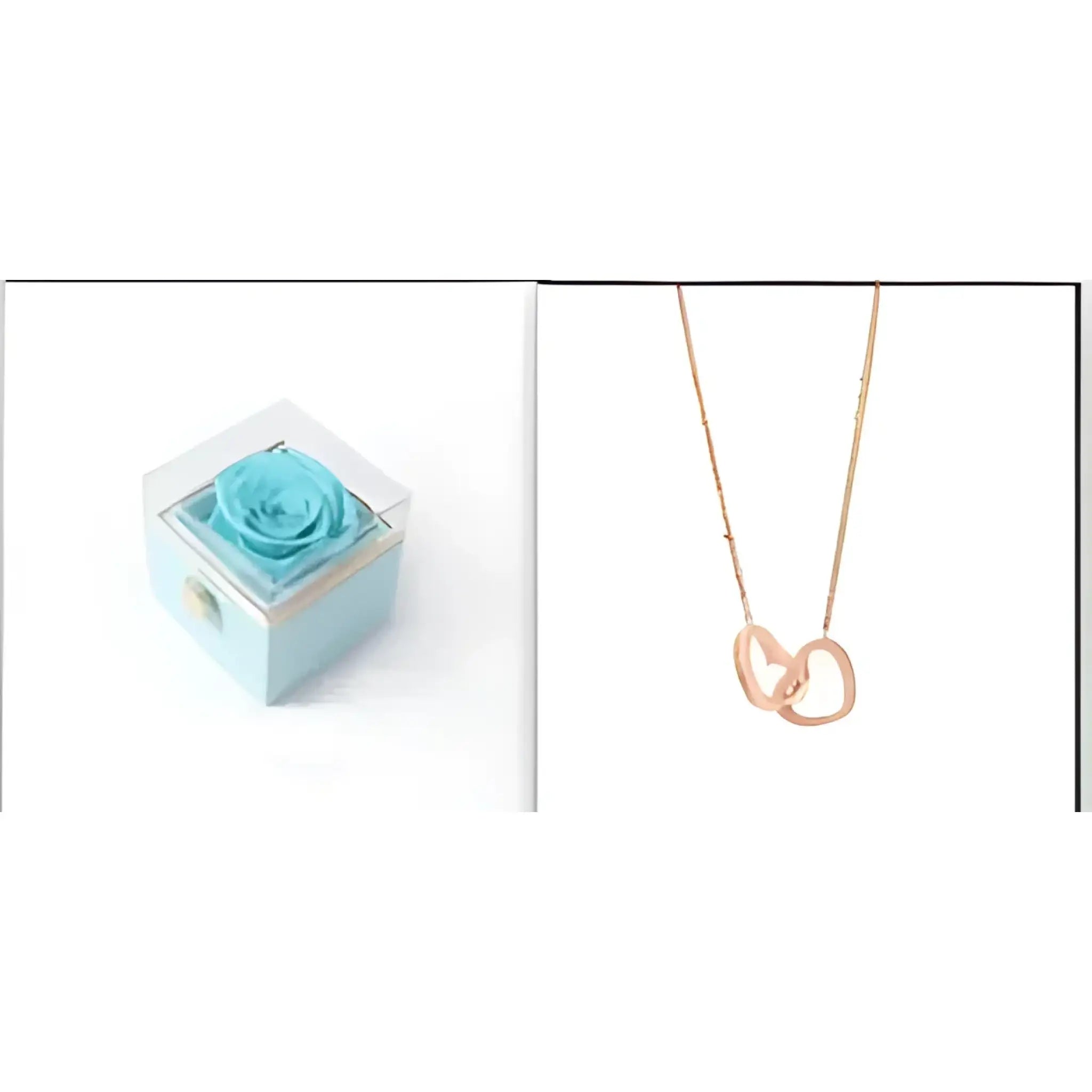 Custom Name Necklace Personalized Double Heart Forever Personalized Name Necklace With 2 Names For Women - RoseGold