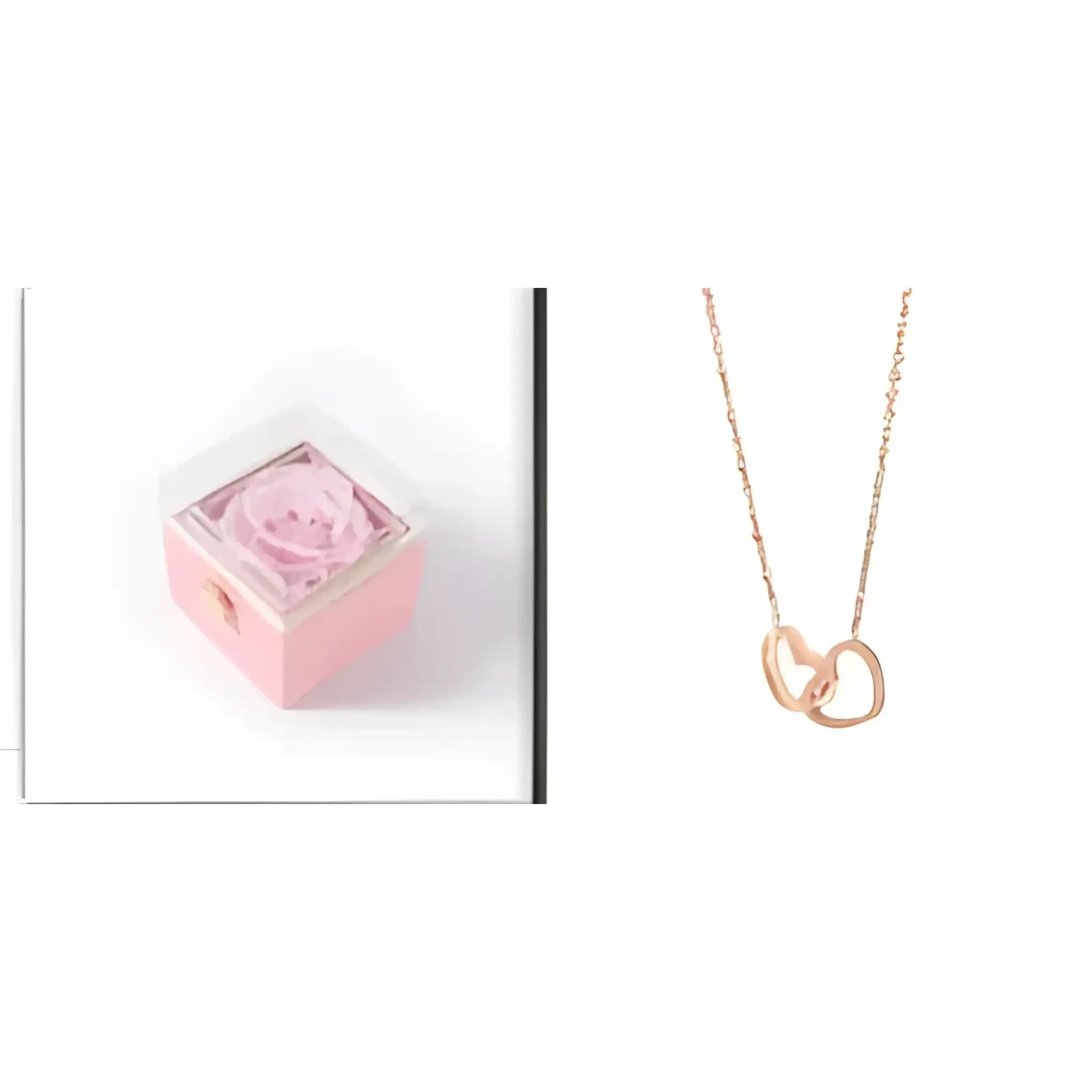 Custom Name Necklace Personalized Double Heart Forever Personalized Name Necklace With 2 Names For Women - RoseGold