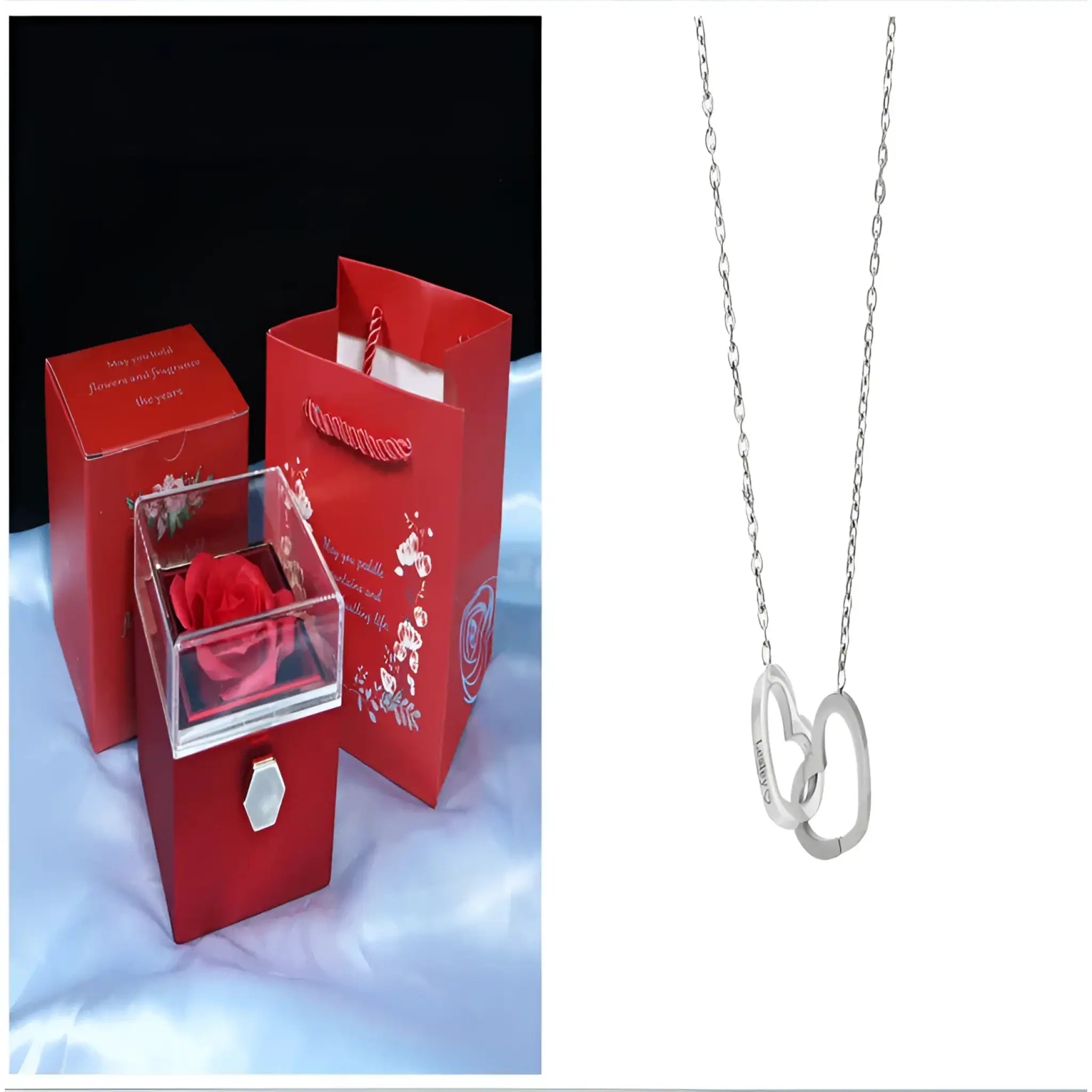 Custom Name Necklace Personalized Double Heart Forever Personalized Name Necklace With 2 Names For Women - Gold set1 - 7
