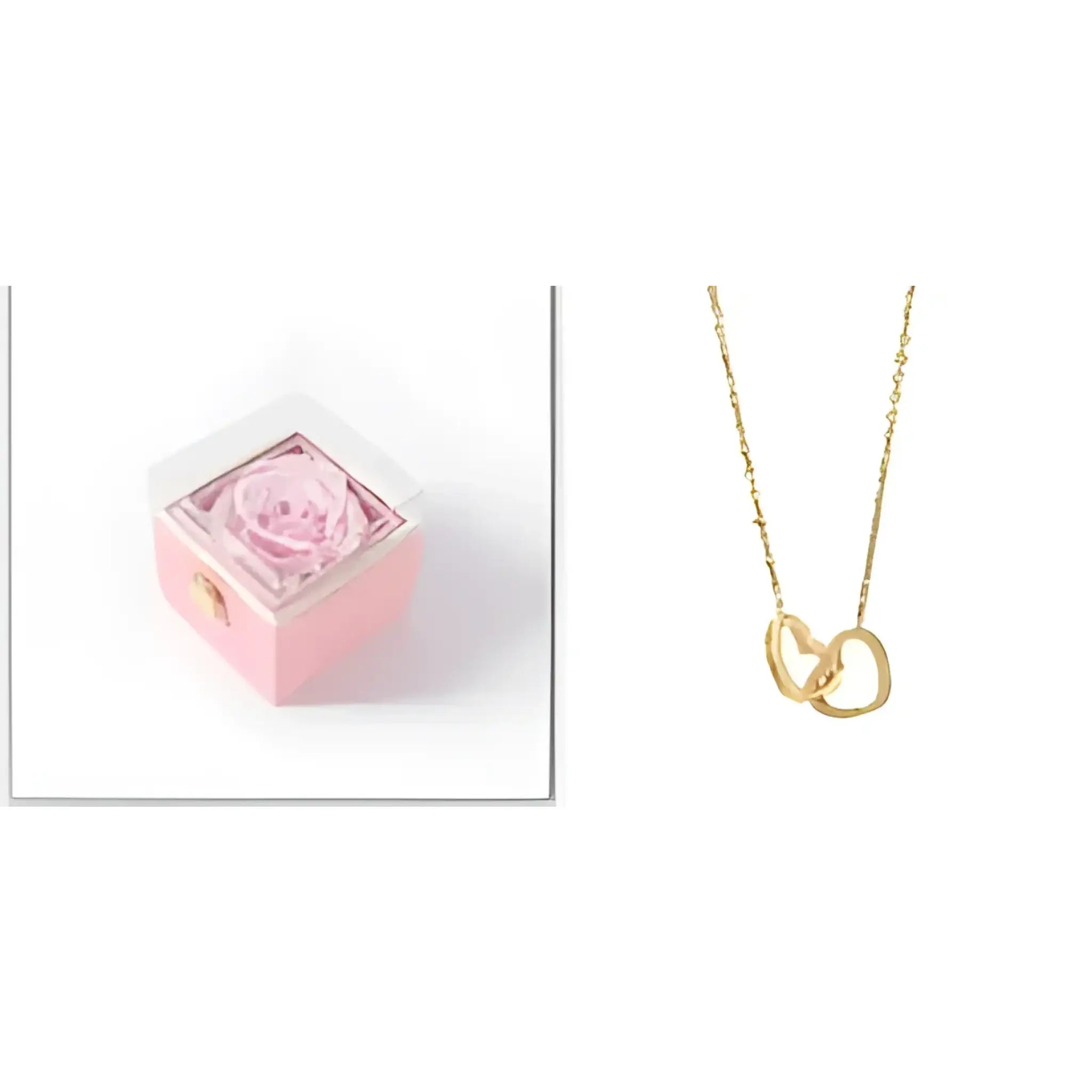 Custom Name Necklace Personalized Double Heart Forever Personalized Name Necklace With 2 Names For Women - Gold ribbon